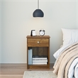 Levan Home Nightstand with Drawer in Brown Oak