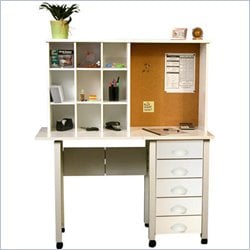 Venture Horizon White Computer Desk Hutch 654775125514  