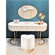 Meridian Furniture Heart Contemporary Velvet Ottoman/Stool in Cream