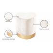 Meridian Furniture Heart Contemporary Velvet Ottoman/Stool in Cream