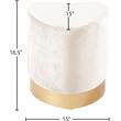 Meridian Furniture Heart Contemporary Velvet Ottoman/Stool in Cream