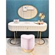 Meridian Furniture Heart Contemporary Velvet Ottoman/Stool in Pink