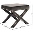 Meridian Furniture Nixon Contemporary Velvet Ottoman/Bench in Gray