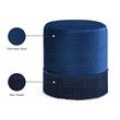 Meridian Furniture Teddy Contemporary Velvet Ottoman/Stool in Navy