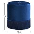 Meridian Furniture Teddy Contemporary Velvet Ottoman/Stool in Navy