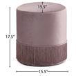 Meridian Furniture Teddy Contemporary Velvet Ottoman/Stool in Pink