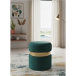 Meridian Furniture Hailey Contemporary Velvet Ottoman/Stool in Green