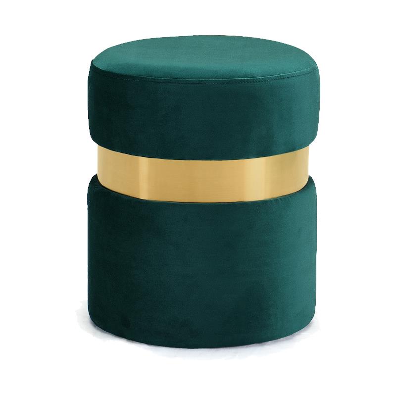 Meridian Furniture Hailey Contemporary Velvet Ottoman/Stool in Green