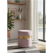 Meridian Furniture Hailey Contemporary Velvet Ottoman/Stool in Pink