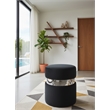 Meridian Furniture Hailey Contemporary Velvet Ottoman/Stool in Black