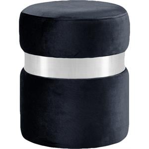 Meridian Furniture Hailey Contemporary Velvet Ottoman/Stool in Black