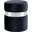 Meridian Furniture Hailey Contemporary Velvet Ottoman/Stool in Black