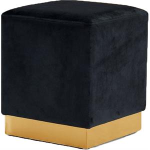 Meridian Furniture Jax Contemporary Velvet Ottoman/Stool in Black