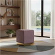 Meridian Furniture Jax Contemporary Velvet Ottoman/Stool in Pink