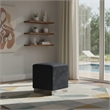 Meridian Furniture Jax Contemporary Velvet Ottoman/Stool in Black
