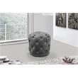 Meridian Furniture Harper Contemporary Velvet Ottoman/Stool in Gray
