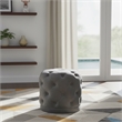 Meridian Furniture Harper Contemporary Velvet Ottoman/Stool in Gray
