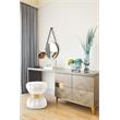 Meridian Furniture Vino Contemporary Velvet Ottoman/Stool in Cream