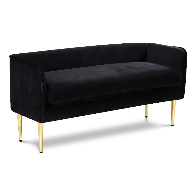 Meridian Furniture Audrey Black Velvet Bench