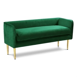 Meridian Furniture Audrey Green Velvet Bench