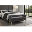 Meridian Furniture Audrey Grey Velvet Bench