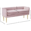Meridian Furniture Audrey Pink Velvet Bench