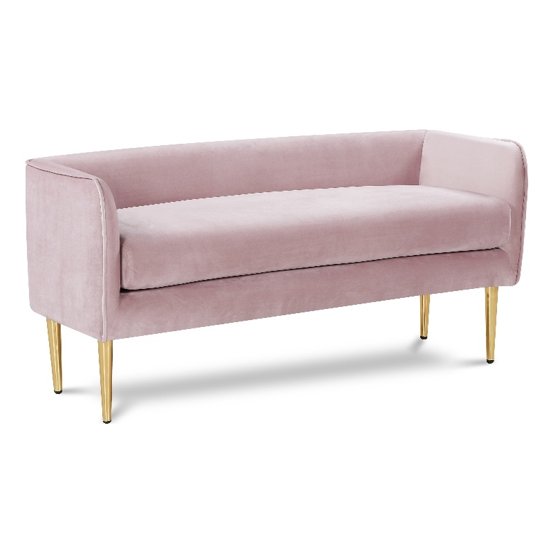 Meridian Furniture Audrey Pink Velvet Bench