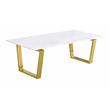 Meridian Furniture Cameron Contemporary Stone Coffee Table in Gold