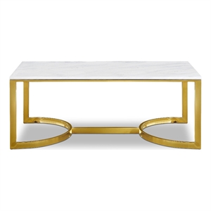 Meridian Furniture London Contemporary Stone Coffee Table in Gold