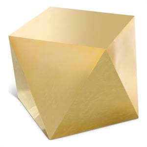Meridian Furniture Gemma Stainless Steel Contemporary End Table in Gold