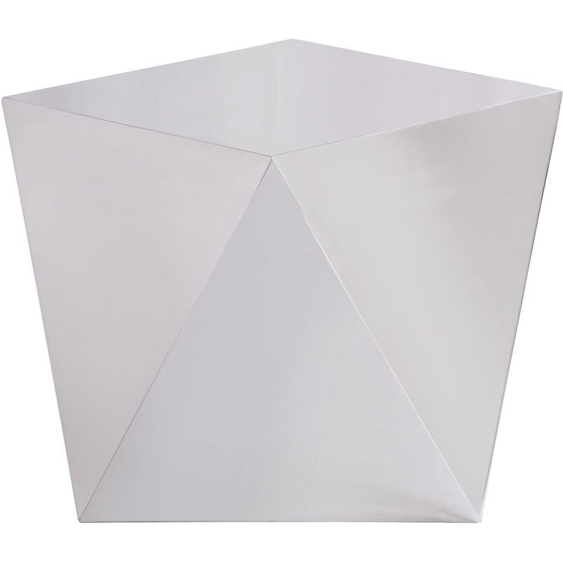Meridian Furniture Gemma Stainless Steel Contemporary End Table in Silver