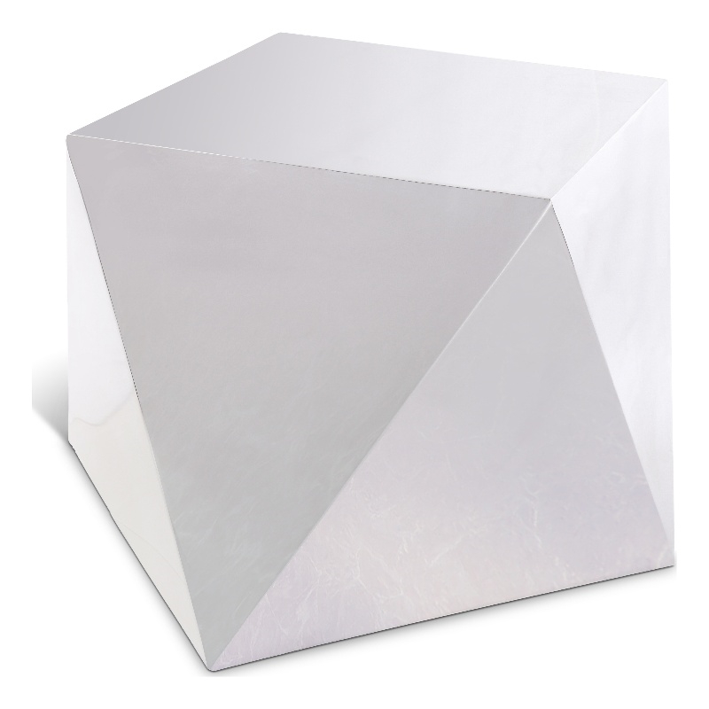 Meridian Furniture Gemma Stainless Steel Contemporary End Table in Silver