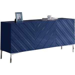 Meridian Furniture Collette Solid Wood Sideboard Buffet in Navy Lacquer