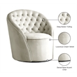 Meridian Furniture Alessio Cream Velvet Swivel Accent Chair
