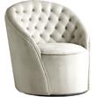 Meridian Furniture Alessio Cream Velvet Swivel Accent Chair