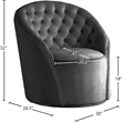Meridian Furniture Alessio Grey Velvet Swivel Accent Chair