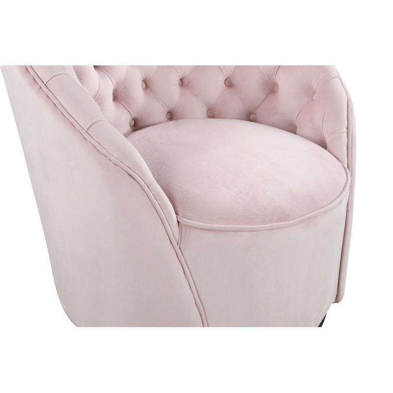 Meridian Furniture Alessio Pink Velvet Swivel Accent Chair
