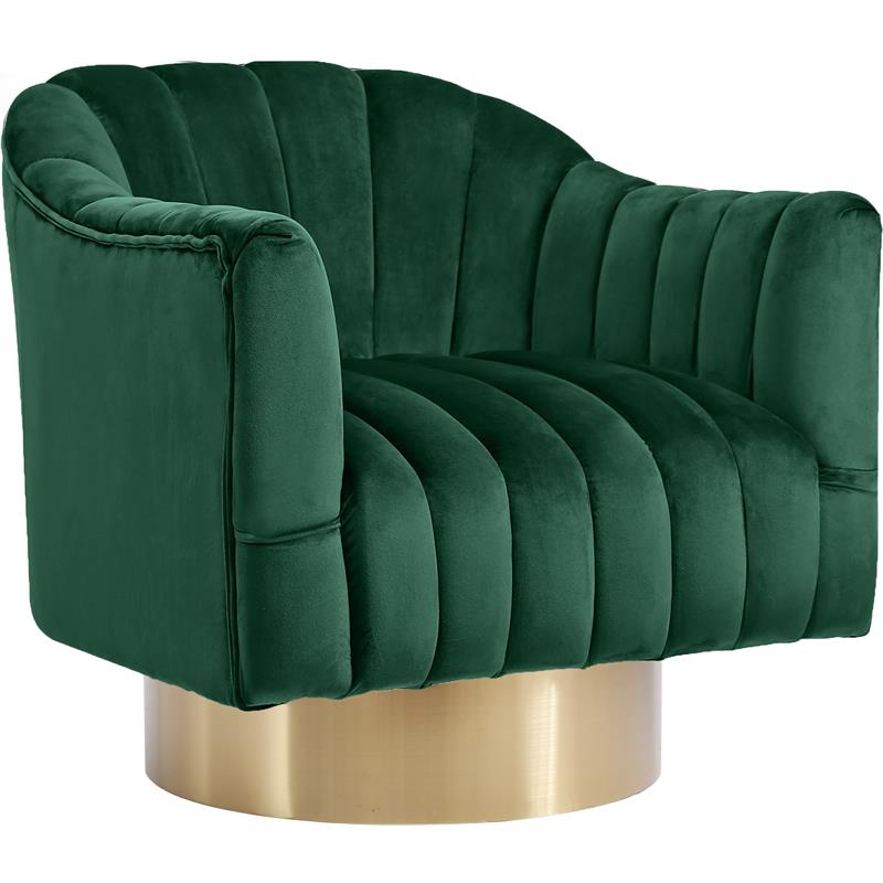 Meridian Furniture Farrah Green Velvet Swivel Accent Chair