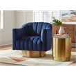 Meridian Furniture Farrah Navy Velvet Swivel Accent Chair