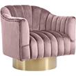 Meridian Furniture Farrah Pink Velvet Swivel Accent Chair