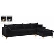 Meridian Furniture Naomi Contemporary 2pc Velvet Reversible Sectional in Black
