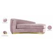 Meridian Furniture Julian Curved Back Velvet Chaise in Pink and Gold