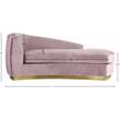 Meridian Furniture Julian Curved Back Velvet Chaise in Pink and Gold