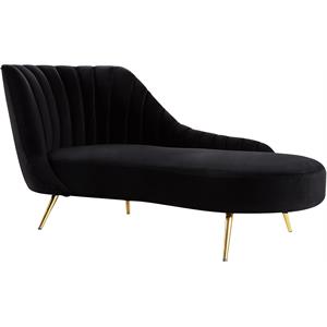 Meridian Furniture Margo Black Velvet Chaise