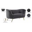 Meridian Furniture Margo Grey Velvet Loveseat