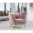 Meridian Furniture Velvet Accent Chair in Pink and Gold