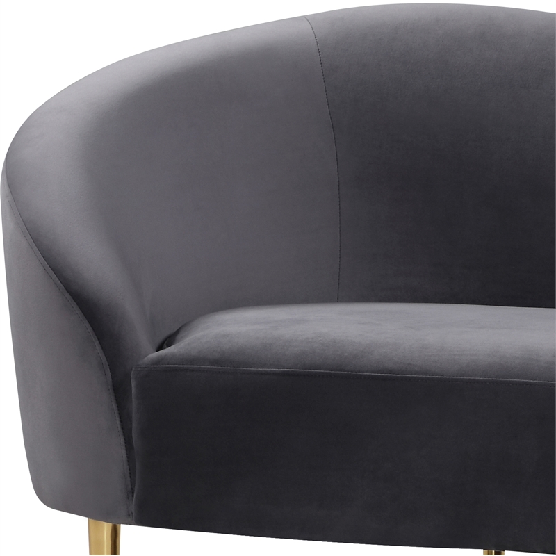 Meridian Furniture Ritz Grey Velvet Loveseat