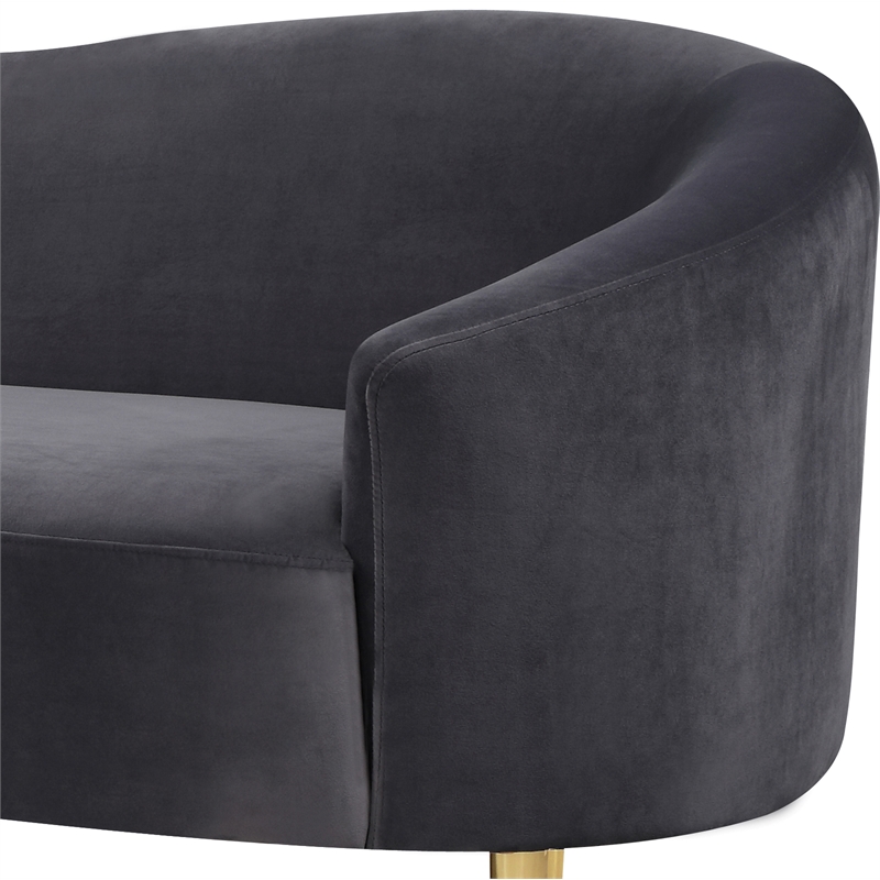 Meridian Furniture Ritz Grey Velvet Loveseat