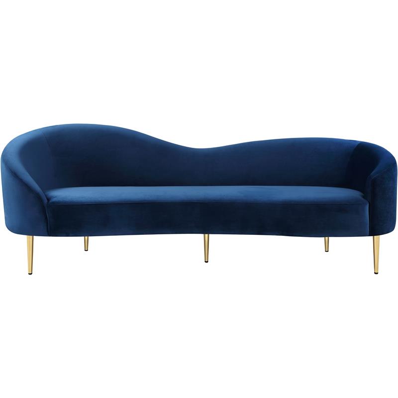 Meridian Furniture Ritz Navy Velvet Sofa