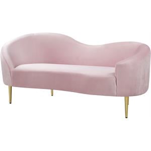 Meridian Furniture Ritz Pink Velvet Loveseat